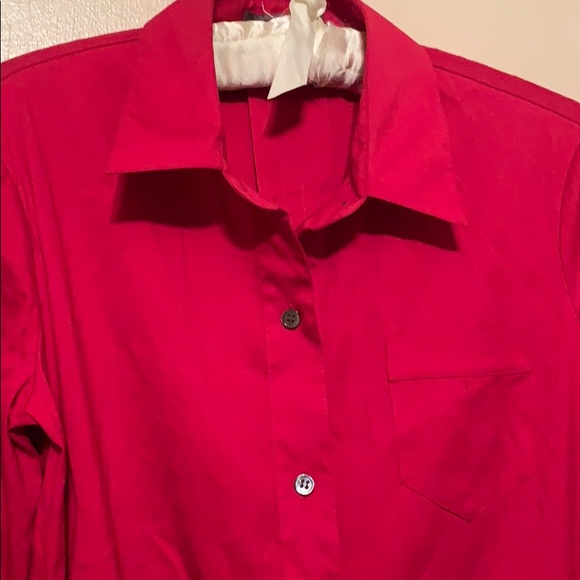 ANTHROPOLOGIE PREMISE BUTTON DOWN SHIRT DRESS BELT RED SZ 2 - Picture 3 of 8